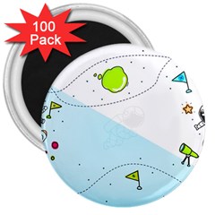 Astronaut Spaceship 3  Magnets (100 Pack) by Bedest