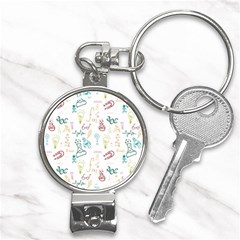 Background Decorative Nail Clippers Key Chain by Bedest