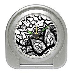 Flower Mandala Pattern Doodle Travel Alarm Clock by Bedest