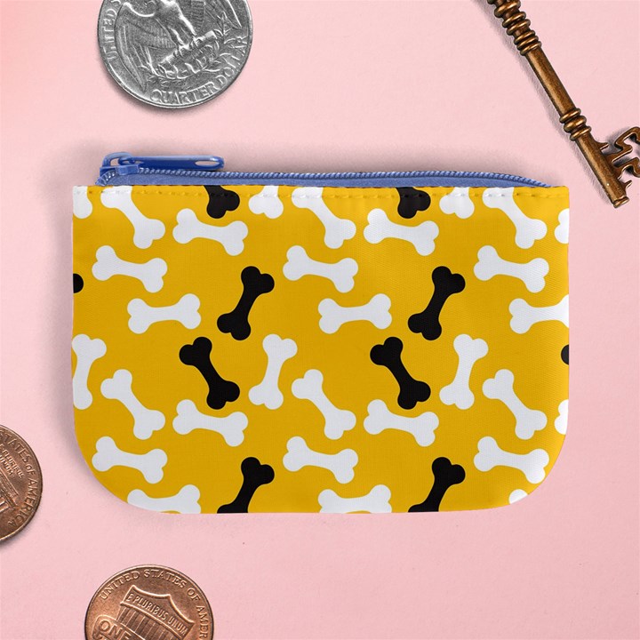 Yellow Pattern Bone Dog Mini Coin Purse