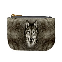 Gray Husky Wolf Dog Print Mini Coin Purse by CoolDesigns