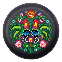 Colorful Chicken Floral Black Dento Box With Mirror by CoolDesigns