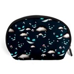 Cat Smile Dark Navy Shine Eyes Accessory Pouch  Front