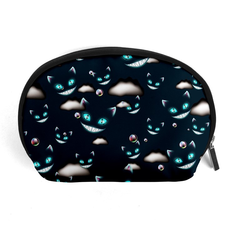 Cat Smile Dark Navy Shine Eyes Accessory Pouch 