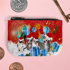 Red Stars Snow Xmas Music Cat Mini Coin Purse by CoolDesigns