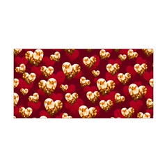 Heart Shapes Dark Red & Gold Valentines Day Yoga Headbands by CoolDesigns