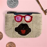 Dirty Beige Cute Pug Mini Coin Purse Front