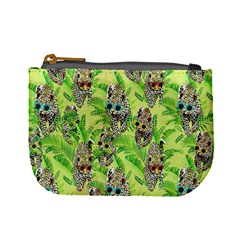 Tiger Cat Cool Face Light Green Mini Coin Purse by CoolDesigns