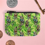 Tiger Cat Cool Face Light Green Mini Coin Purse Front