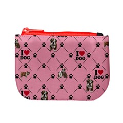 Cute Paws I Love Dog Pink Mini Coin Purse by CoolDesigns