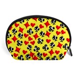 Shine Poker Print Yellow Accessory Pouch  Front