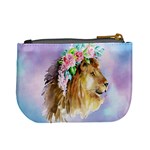 Lavender Girly Lion Cat Seamless Mini Coin Purse Back