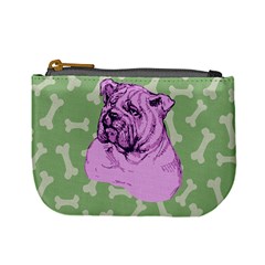 Cute Dogs Medium Sea Green Pet Bulldog Coin Purse by CoolDesigns