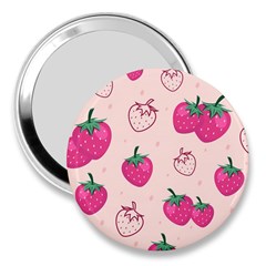 Seamless Strawberry Fruit Pattern Background 3  Handbag Mirrors by Bedest