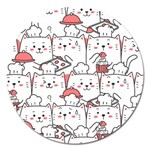 Cute Cat Chef Cooking Seamless Pattern Cartoon Magnet 5  (Round) Front