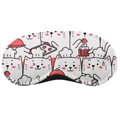 Cute Cat Chef Cooking Seamless Pattern Cartoon Sleep Mask by Bedest