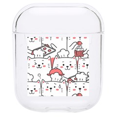 Cute Cat Chef Cooking Seamless Pattern Cartoon Hard Pc Airpods 1/2 Case by Bedest