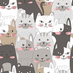 Cute Cats Seamless Pattern Play Mat (square) by Bedest