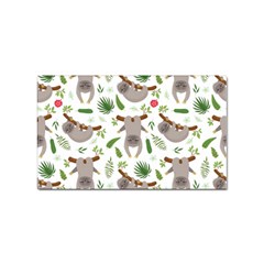 Seamless Pattern With Cute Sloths Sticker (rectangular) by Bedest