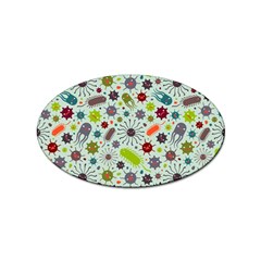 Seamless Pattern With Viruses Sticker (oval) by Bedest