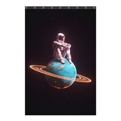 Stuck On Saturn Astronaut Planet Space Shower Curtain 48  X 72  (small)  by Cendanart