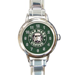 Stormtrooper Coffee Round Italian Charm Watch by Cendanart