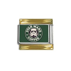 Stormtrooper Coffee Gold Trim Italian Charm (9mm) by Cendanart