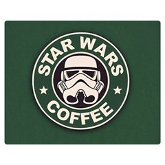 Stormtrooper Coffee Two Sides Premium Plush Fleece Blanket (medium) by Cendanart