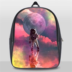 Aesthetic Astronautics Atmosphere Blue Clouds Cosmos Fantasy Galaxy School Bag (large) by Cendanart