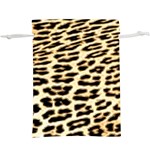 Leopard Print Lightweight Drawstring Pouch (XL) Back