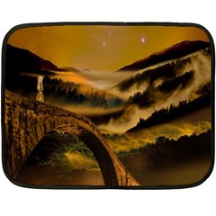 Bridge Of Regret Two Sides Fleece Blanket (mini) by Cendanart