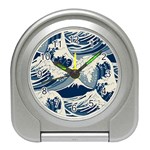 Japanese Wave Pattern Travel Alarm Clock Front