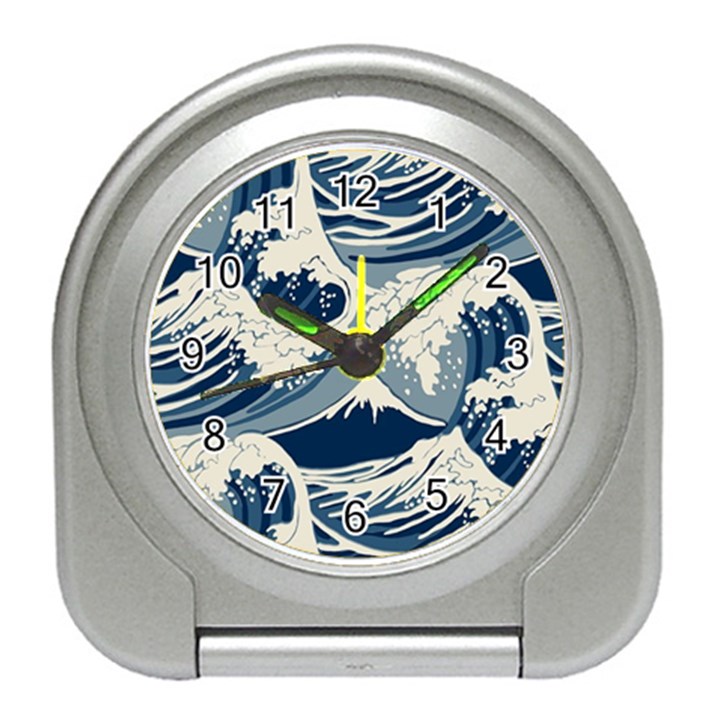 Japanese Wave Pattern Travel Alarm Clock