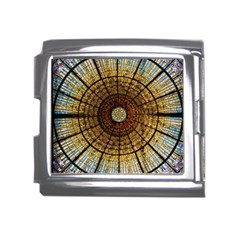 Barcelona Glass Window Stained Glass Mega Link Italian Charm (18mm) by Cendanart