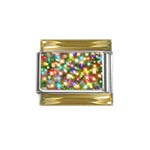 Star Colorful Christmas Abstract Gold Trim Italian Charm (9mm) Front