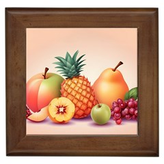 Fruit Pattern Apple Abstract Food Framed Tile by Proyonanggan