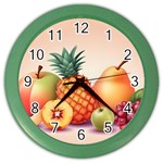 Fruit Pattern Apple Abstract Food Color Wall Clock Front