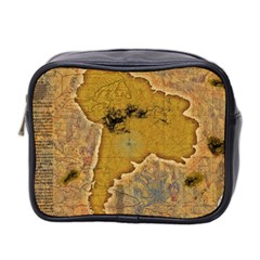 Vintage Map Of The World Continent Mini Toiletries Bag (two Sides) by Proyonanggan