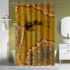 Vintage Map Of The World Continent Shower Curtain 48  X 72  (small)  by Proyonanggan