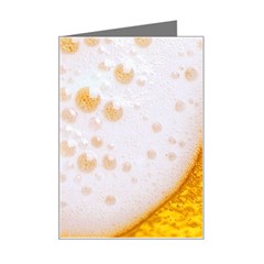 Beer Foam Texture Macro Liquid Bubble Mini Greeting Card by Cemarart