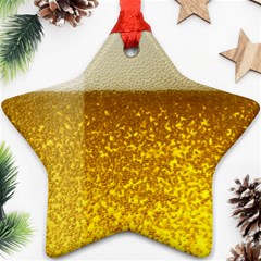 Light Beer Texture Foam Drink In A Glass Ornament (star) by Cemarart