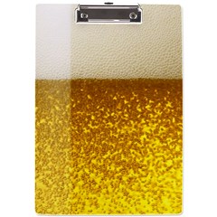 Light Beer Texture Foam Drink In A Glass A4 Acrylic Clipboard by Cemarart