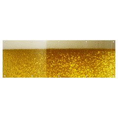 Light Beer Texture Foam Drink In A Glass Banner And Sign 12  X 4  by Cemarart