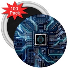 Circuit Board Motherboard 3  Magnets (100 Pack) by Cemarart