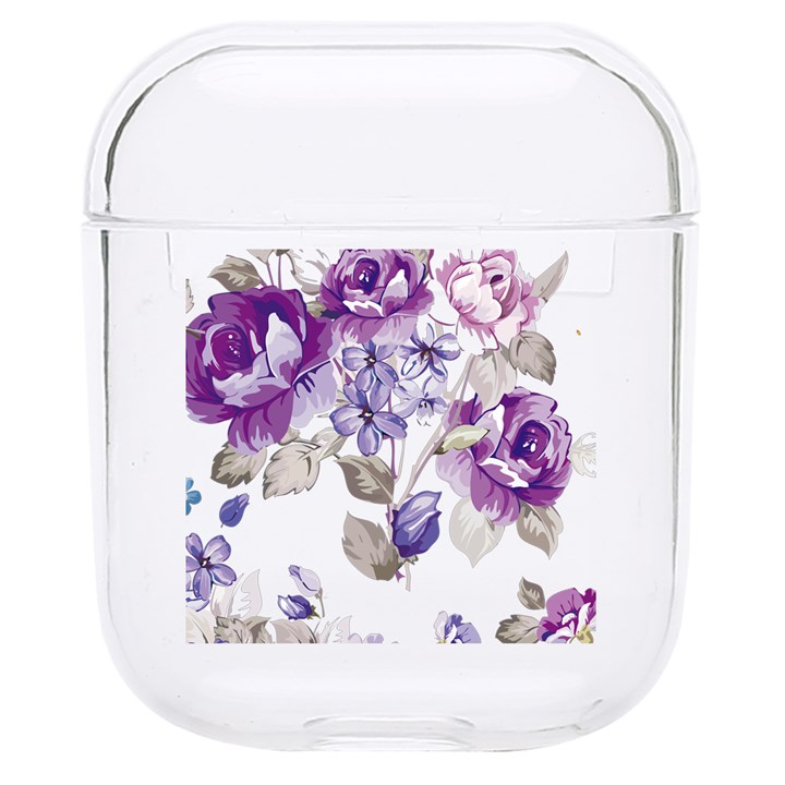 Flower-floral-design-paper-pattern-purple-watercolor-flowers-vector-material-90d2d381fc90ea7e9bf8355 Hard PC AirPods 1/2 Case