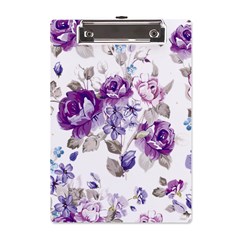 Flower-floral-design-paper-pattern-purple-watercolor-flowers-vector-material-90d2d381fc90ea7e9bf8355 A5 Acrylic Clipboard by saad11