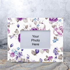 Flower-floral-design-paper-pattern-purple-watercolor-flowers-vector-material-90d2d381fc90ea7e9bf8355 White Tabletop Photo Frame 4 x6  by saad11