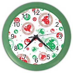 Christmas-texture-mapping-pattern-christmas-pattern-1bb24435f024a2a0b338c323e4cb4c29 Color Wall Clock by saad11