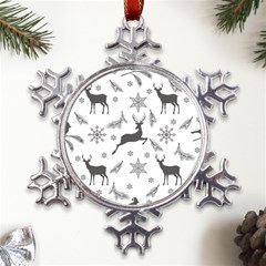 Gray-christmas-element-background-f4f0c9d44b5bbf0cb59e1f7f8d159344 Metal Large Snowflake Ornament by saad11