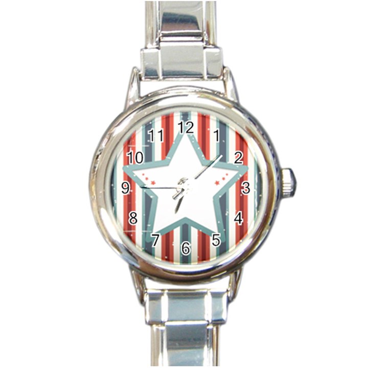 Star-decorative-embellishment-6aa070a89baeccaaaca156bbe13c325f Round Italian Charm Watch